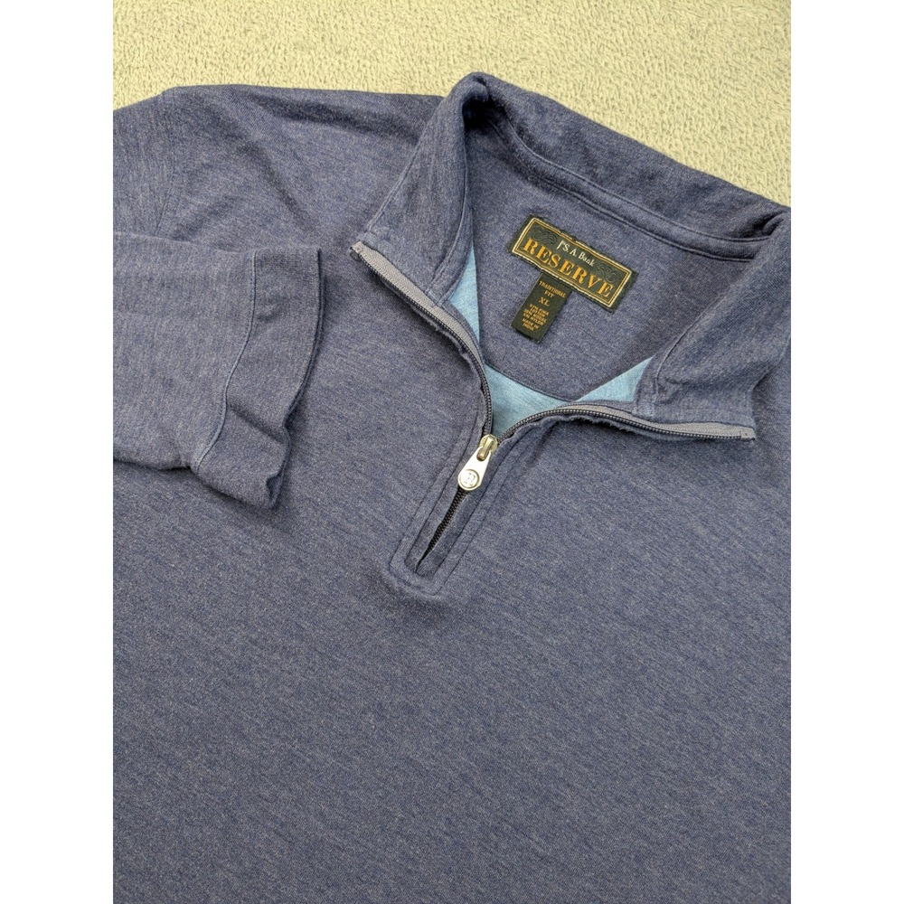 Jos. A. Bank Reserve Mens XL Blue Pima Cotton Modal 1/4 Zip Pullover Sweater